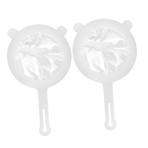 DOITOOL 2pcs Fine Mesh Food Strainers with Double-ear Handles for Juice and Soy Milk Filtering, Plastic Handheld Juice and Honey Sieve, Kitchen Juicing Accessories for Coffee and Tea