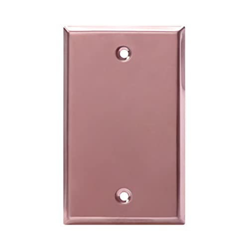 ENERLITES Blank Device Metal Wall Plate, Corrosion Resistant, Standard Size 1-Gang 4.50" x 2.76", Stainless Steel 201, 7701-PRG, Polished Rose Gold - color: Polished Rose Gold, size: Standard Size