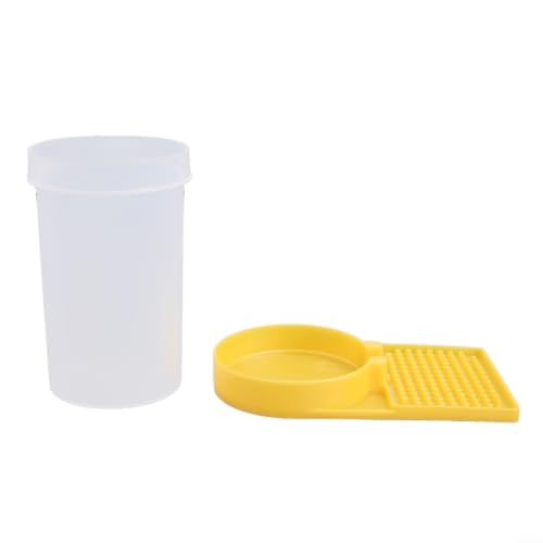Bee Waterer Feeder for Beekeeping, Plastic Hive Entrance Drinking Box, Clear Yellow, 5.98x5.2x2.76 Inch, Lightweight & Easy Clean Tool for Bees