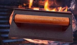 Firsgrill Burger Press 6.6" Round Heavy-Duty Cast Iron Smash Meat Steak with Wood Handle for Blackstone Weber Treager Griddle Grills (YPX) (Flate 6.5" Round & 4.3X8.3 Rectangle) - color: Flate 6.5" Round & 4.3X8.3" Rectangle