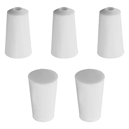 Othmro 5Pcs Drilled Rubber Stopper with Airlock, White Drilled Bungs Stopper with 0.71" Hole for Fermentation Use, Homebrewing Beer Kombucha Airlock Stopper