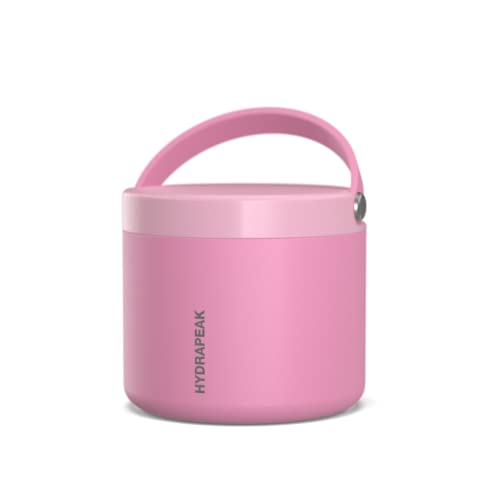 Hydrapeak 18oz Stainless Steel Vacuum Insulated Food Jar for Hot Food and Cold Food, Wide Mouth Leak-Proof Soup for Adults, 10 Hours Hot and 16 Hours Cold (Bubblegum) - color: Bubblegum, size: 18 Ounces