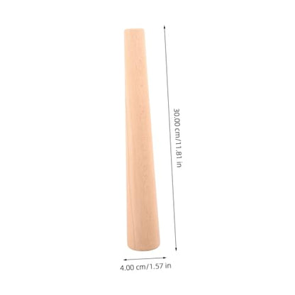 Cabilock Beech Wood Garlic Pestle Stick Handheld Kitchen Mortar Pounder for Garlic and Wooden Masher for Crushing Spices and Sauerkraut