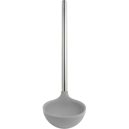 Tovolo Silicone Ladle With Stainless Steel Handle Deep Soup Ladle for Cooking Canning Serving Soup Punch Stew Sauce, Large Kitchen Utensil Spoon Dishwasher Safe BPA Free Silicone Oyster Gray - color: Oyster Gray