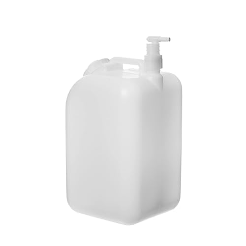5 Gallons Carboy Dispenser with Faucet and Lid– Water Container Heavy-Duty HDPE Carboy for Multi Purpose Uses & Liquid Storage – Mixing Container – Made in USA - size: 5 Gallons