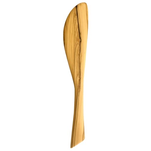 Totally Bamboo Rock & Branch Olive Wood Cheese Spreader Knife, Wooden Kitchen Spreader for Butter, Dips, Soft Cheese, Jams and More, 6-3/4" Long
