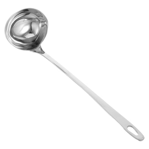 PRETYZOOM Stainless Steel Soup Ladle with Double Pouring Spouts and Long Handle - 10.6 Inch Ladle with Pouring Lip for Easy Serving and Canning in Kitchen