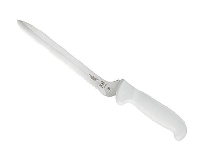 Mercer Culinary Ultimate White, 8 Inch Wavy Edge Offset Utility Knife - style: Wavy Edge Offset Utility Knife 8 Inch