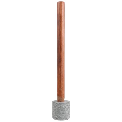 Sauerkraut Pounder Fermentation Tool: Wooden Handle Grip Sauerkraut Pounder - Granite Stone Fermentation Tool - Vegetable Food Masher for Cabbage Fermenting Kitchen Use - size: 45.00X7.00X7.00CM