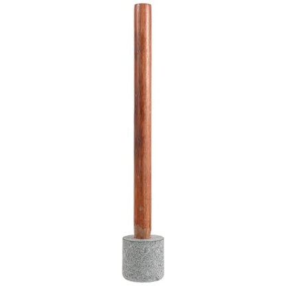 Sauerkraut Tamper: Wooden Handle Vegetable Tamper with Granite Pestle Head - Food Fermentation Masher Sauerkraut Pounder for Home Pickling and Kimchi Making - size: 45.00X7.00X7.00CM