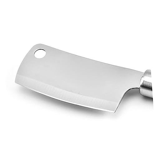 VICASKY 2pcs Stainless Steel Mini Cleaver with Slip Grip Multipurpose Chopping and Cheese Butter Knife for Home Kitchen Rust Resistant Utensils for Food Prep and Catering Use