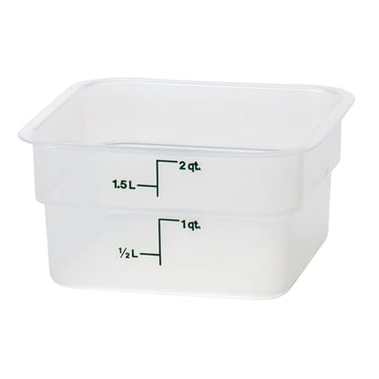 Cambro Food Storage Container - Classic Series Square - 2 QT (Quart) - Commercial Grade for Food Prep (Translucent) - size: 2 QT