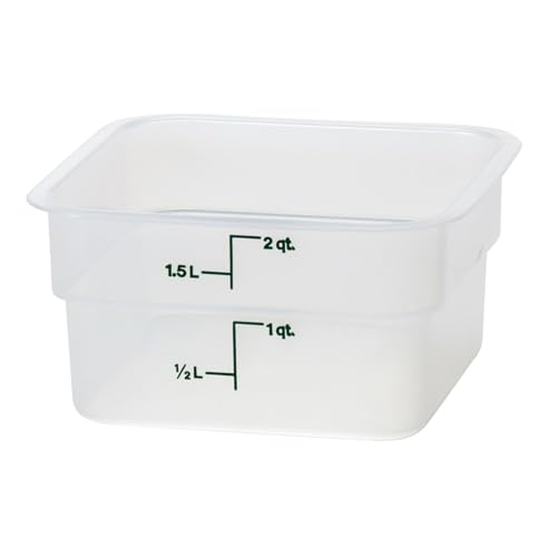 Cambro Food Storage Container - Classic Series Square - 2 QT (Quart) - Commercial Grade for Food Prep (Translucent) - size: 2 QT