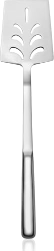 New Star Foodservice Hollow Handle Notched Serving Spoon (Silver, Perforated Spatulas (15-Inch)) - size: Perforated Spatulas (15-Inch)