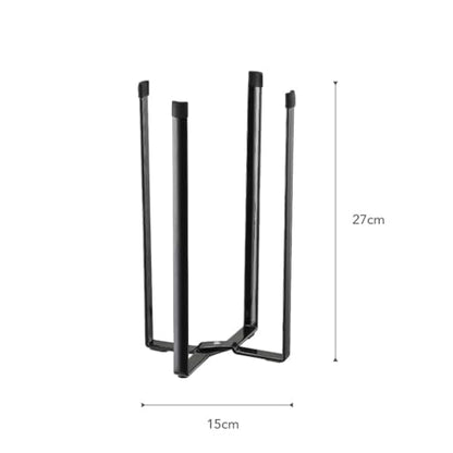 YAMAZAKI Home Tower Kitchen Multi Eco Stand - Multifunctional Plastic Bag Holder Bottle Dryer - Steel - color: Black
