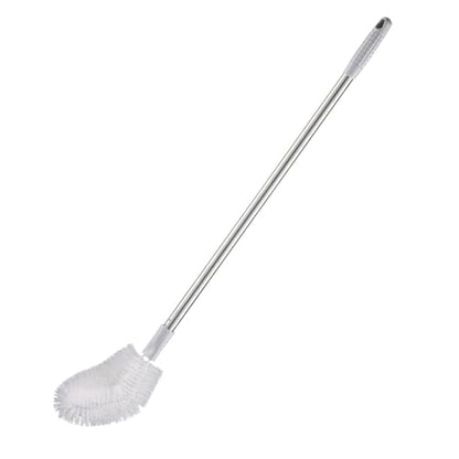 Long Bottle Brush 27.5 Inch Bendable Head Stainless Steel Handle Water Bucket Cleaning Brush for Large Buckets, Home Office Use (Gray) - color: Gray
