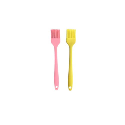 Silicone brush, Oil Brush for BBQ Kitchen Cooking Baking and Grilling (2 PCS,yellow&pink) - color: yellow&pink