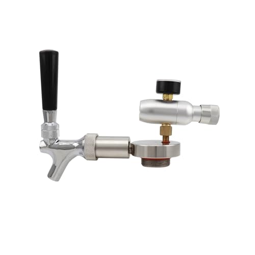 Home Brewing Beer Spear Faucet Tap and CO2 Regulator Homebrew Beer Dispenser Tap for 2L 3.6L 4L Stainless Steel Mini Keg Beer Growler Brewing Accessories