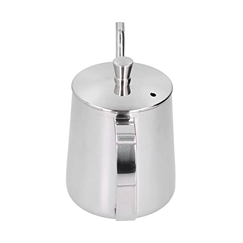 RiToEasysports 304 Stainless Steel Gooseneck Kettle with Thermometer Hole Coffee Pouring Pot Perfect for Hotels Restaurants, 8.6x5.4in (Silver 350ML) - color: Silver 350ML
