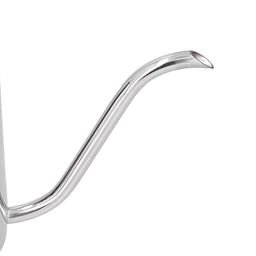 RiToEasysports 304 Stainless Steel Gooseneck Kettle with Thermometer Hole Coffee Pouring Pot Perfect for Hotels Restaurants, 8.6x5.4in (Silver 350ML) - color: Silver 350ML