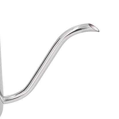 RiToEasysports 304 Stainless Steel Gooseneck Kettle with Thermometer Hole Coffee Pouring Pot Perfect for Hotels Restaurants, 8.6x5.4in (Silver 350ML) - color: Silver 350ML