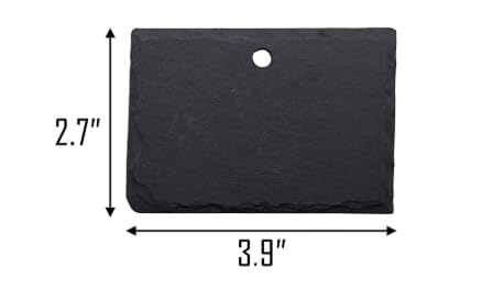 Leaf & Living Stone Plate Label for Plants, 5 PCs Natural Stone Plates, Weatherproof and Rust-Free, for Planters and Gardens (5 Labels) - size: 5 Labels Pack (Stone Plates Only)