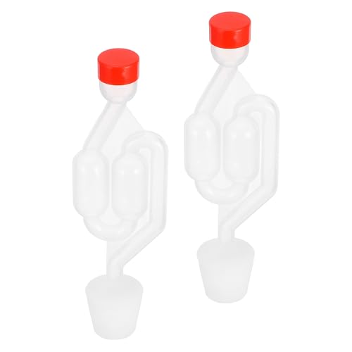 Bubble Airlocks Prevents Gas Backflow and Monitors Fermentation Process 2 Sets S-shape with #6 Stopper Silicone and Pp Material for Beer and Wine Fermentation for Brewing