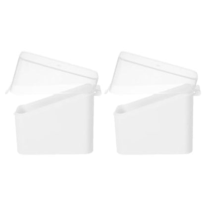 Ipetboom 2pcs Cheese Slice Keeper Boxes with Lids, Reusable Food Storage Containers for Refrigerator Cheese and Tea Bag Organization