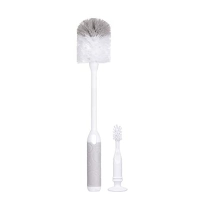 Ubbi Baby Bottle Cleaning Brush Set, Gray | Includes Nipple Brush, 2-in-1 Baby Bottle Brush Set, Standing Bottle Brush, Dishwasher Safe, Baby Registry Essential - size: One Size