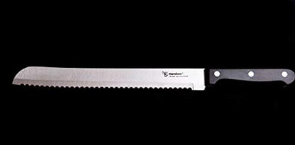 10 Inch Serrated Bread Knife, Premium Stainless Steel Blade with Wave Edge, Full Tang Handle, Razor Sharp Knife for Bread, Durable Professional Kitchen Knife