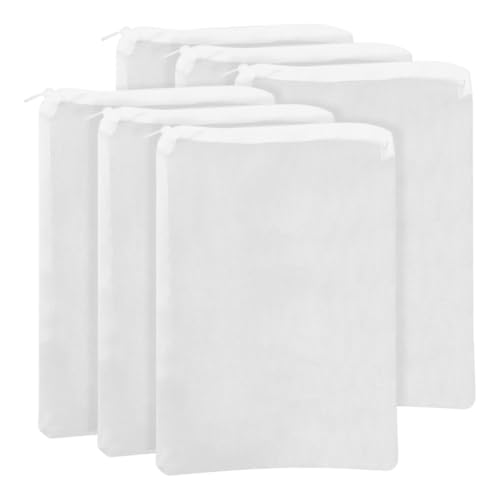 GSHLLO 6 Pcs 100 Micron Aquarium Nylon Filter Media Bags Fish Tank Fine Mesh Bags Pond Filtration Bag Activated Carbon Filter Pouch Water Pump Cover Accessories with Plastic Zipper 15 x 20 cm - size: 15 x 20 cm ( W x L )