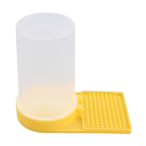 Bee Waterer Feeder for Beekeeping, Plastic Hive Entrance Drinking Box, Clear Yellow, 5.98x5.2x2.76 Inch, Lightweight & Easy Clean Tool for Bees