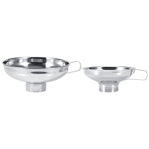 Canning Funnel for Kitchen Use, Stainless Steel Wide Mouth Funnel with Handle for Wide and Regular Jars - color: L
