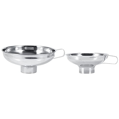 Canning Funnel for Kitchen Use, Stainless Steel Wide Mouth Funnel with Handle for Wide and Regular Jars - color: L