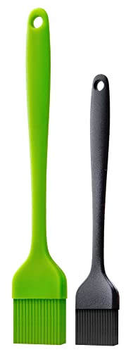 Silicone Basting Pastry Brush for Baking Cooking Bbq Grill Spread Oil Butter Sauce 2 Pack - color: black2