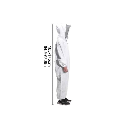 Ventilated Bee Suit - Cotton Blend Protective Suit, Hooded Beekeeping Gear Set | Lightweight Fabric Beekeeping Outfit, Full Body Protection Clothing for Men, Women, Beginner, Professional Use - color: L
