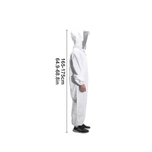 Ventilated Bee Suit - Cotton Blend Protective Suit, Hooded Beekeeping Gear Set | Lightweight Fabric Beekeeping Outfit, Full Body Protection Clothing for Men, Women, Beginner, Professional Use - color: L