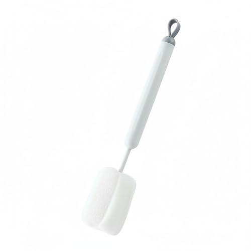 Long Handle Bottle Cleaning Brush with Soft Sponge Head for Deep Cups, Narrow Neck Bottles & Vases - 13 Inch - color: Gray