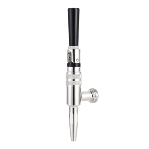 MRbrew Stout Beer Coffee Faucet – 304 Stainless Steel Keg Beer Tap for Cold Brew Coffee & Nitro Beer, Beer Faucet Homebrew Kegerator Tower Tap with Standard Black Plastic Tap Handle
