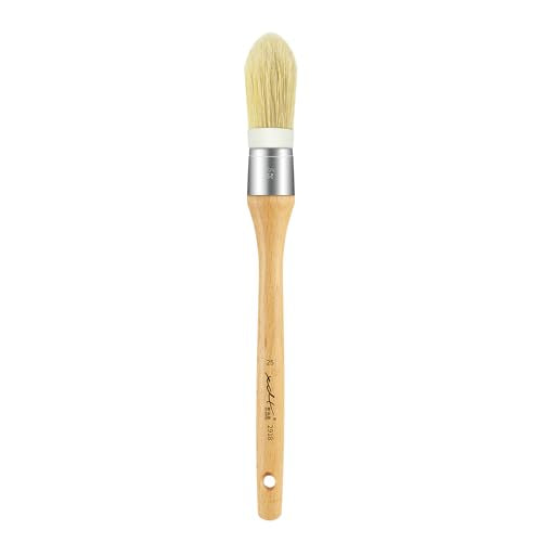 XDT#2918-25 Chalk Paint Brush, Wax Paint Brush Set for Furniture Crafts, Natural Bristle Oval Paint Brushes for All Painting and Waxing, Washable Reusable, No Shedding - size: #25