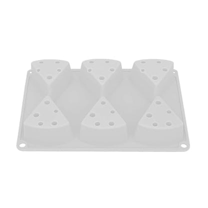 Gavery 6 Cavity Triangles Cheese Silicone Mould for Craft Food Grade Baking Tool Easy Release and