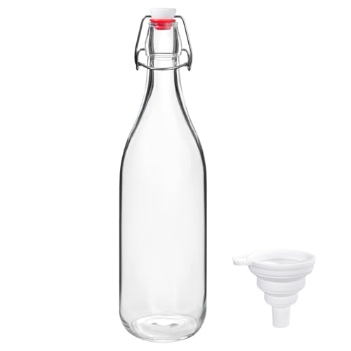 Swing Top Bottles 33oz,1 Liter Flip Top Glass Bottles with Airtight Grolsch Closures,Reusable for Kombucha, Vanilla,Beer, Cold Brew, Homemade Beverages Storage