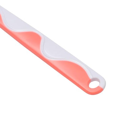 Generic 1Pcs Pastry Brush Asymmetrical Wave Brush with Flat Handle Dishwasher Safe Silicone PP Pink White 22.5x3.5cm