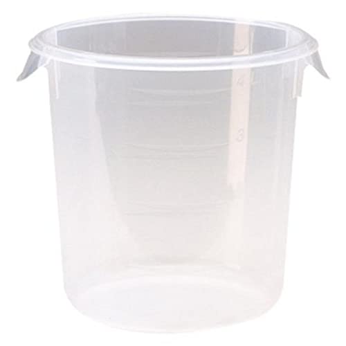 Rubbermaid Commercial Products Plastic Round Food Storage Container with Bail Handle, 4 Quart, Clear, High Temperature Range Food Organization/Storage for Wet/Dry Food in Kitchen/Restaurants/Cafeteria - color: Clear, size: 4 Qt. w/ Bail