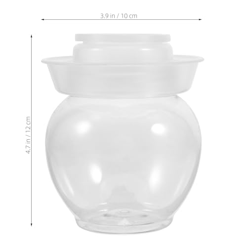 Ciieeo Clear Pet Fermentation Jar with Airtight Water Seal Lid Food-grade Pickle Canning Container for Sauerkraut Wine Brewing Kit Transparent Storage for Home and Restaurant Use