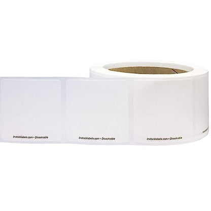 Dissolvable Blank Shelf Life Labels for Food Rotation Prep 2 x 2 Inch 500 Adhesive Stickers