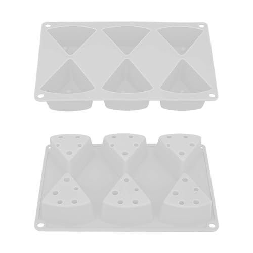 Gavery 6 Cavity Triangles Cheese Silicone Mould for Craft Food Grade Baking Tool Easy Release and