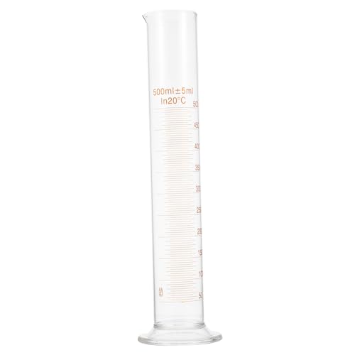Homoyoyo Lab Tool 500ml Glass Measuring Cylinder Graduations for School Home Use
