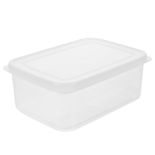 OUNONA Cheese Bread Fresh-keeping Box with Lid 1100ml Food Storage Container Portable Sealed Refrigerator Preservation Box for Kitchen and Lunch Use