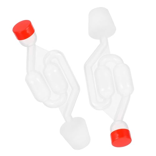 Ipetboom 2 Sets S-shaped Fermentation Airlocks #6 Silicone Pp Wine Stoppers Prevent Gas Backflow Monitor Fermentation Process Beer Wine Making Supplies